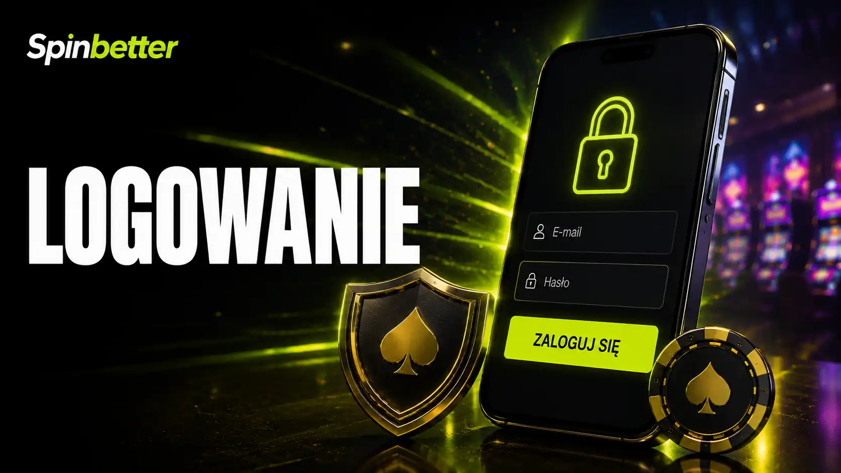 Ekran wejścia na konto, gdzie login SpinBetter wpisuje się razem z hasłem